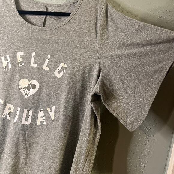 Lane Bryant Womens Grey "Hello Friday" V Neck T Shirt 18/20 Feminine - Picture 3 of 6
